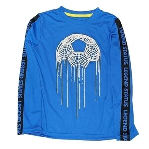 Athletic Works size small blue long sleeve DriWorks top soccer graphic